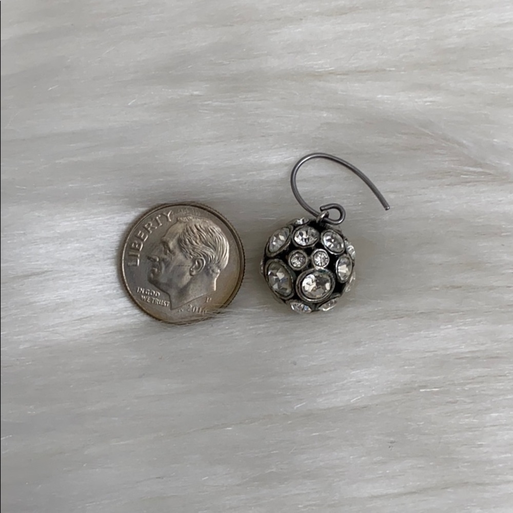 Stunning crystal sphere dangle earrings, 0.5” diameter spheres - Picture 3 of 5